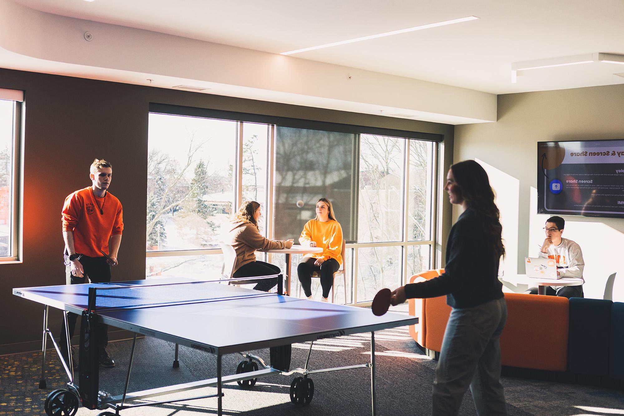 Students inside Brodie Hall